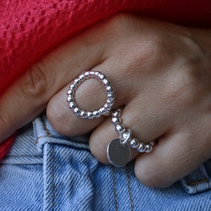 Aurora Ring - 10 micron silver plated ring - Size 56