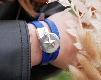 Adjustable Strap - Blue Leather