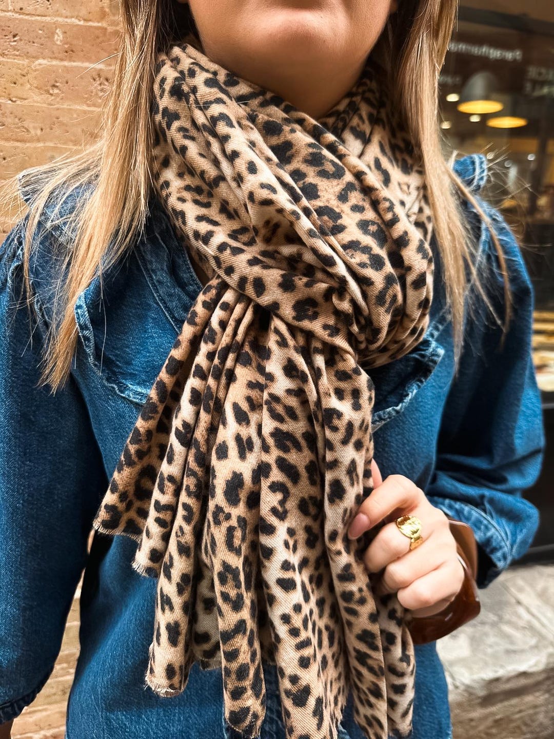 Leopard Scarf 2 Patterns Available - Soft Autumn Winter Scarf