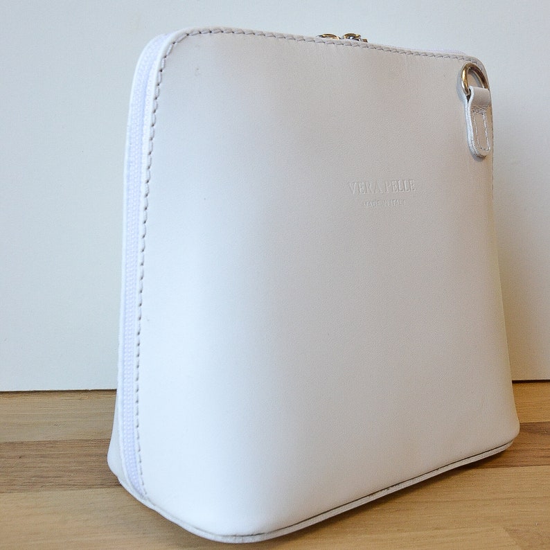 Sac à main Piccolo bandoulière blanc cuir Italien Plein de coloris disponibles sac crossbody idéal cadeau image 2