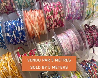 Lote de 5 metros de cinta Liberty - tela Liberty - cinta para pulseras florales - accesorio de mercería - cinta de estampado de leopardo para joyería DIY - cinta de cuadros