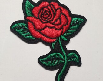 Set Of 2 Flower Iron Sew On Full Embroidered Patch Appliqu\u00e9s Badge