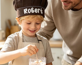Custom Embroidered Chef Hat For Kids,Little Baker Chef Hat,Toddler Cooking Cap,Adjustable Child Chef Hat, Baking & Preschool Role Play Gift