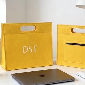 Embroidered Felt File Bag,Personalized A4 Document Organizer Business Portfolio Holder,Portable Document Bag,Document Pouch with Logo