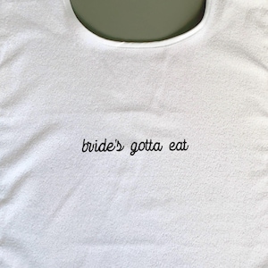 Custom Text Adult Bib for Weeding Party,Adult Clothing Protector Bib,Adjustable Adult White Bib,Adult Bib For Bride and Groom,Adjustable Bib