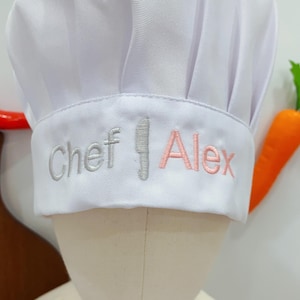 Embroidered Custom Name Chef Hat,Adjustable Cotton Chef Hat,Personalized Baking Chef Hat,White Embroidery Chef Hat,Adjustable Chef Hat