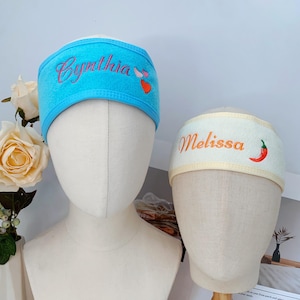 Ladies Headbands,Embroidered Headband with Pattern and Name,Headband for Face Wash,Family Gifts,Self-Care Gift,Spa Essentials,Gift for Her