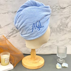 Embroidered Hair Towel Wrap,Quick Dry Spa Hair Turban,Customized Absorbant Microfiber Head Wrap,Hair Towel For Long Hair,Spa Gift for Women