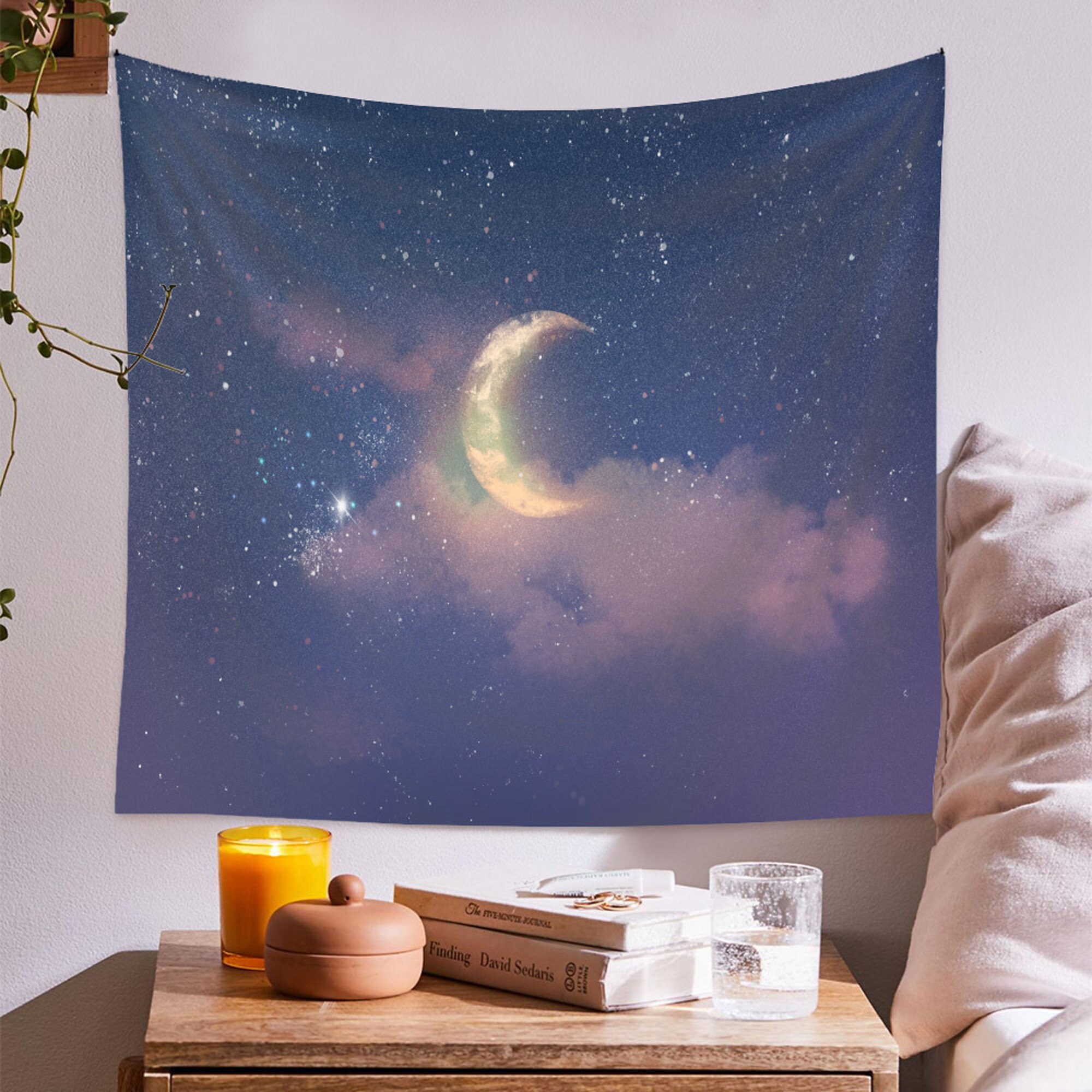 Discover Celestial Sky Tapestry, Moon and Star Tapestry Wall Hanging, Purple Tapestry, Fantasy Tapestry Blanket, Background Cloth, Home Wall Decor