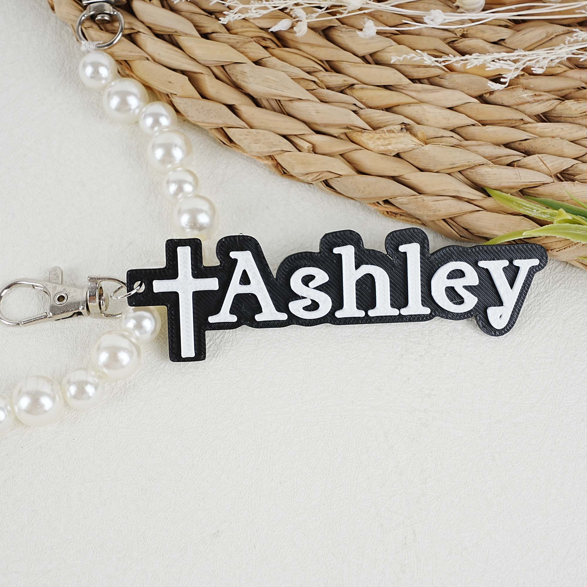 Personalized Cross Keychain, 3D Printed Cross Keychain, Custom Name Tag, Religious Keychain, Christian Accessory, Y2k Charms, Memorial Gifts