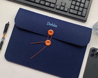 Felt Document Bag with Name,Personalized Felt A4 Document Bag,A4 Felt File Holder,Office Papper Organizer,Meeting Folder,Custom Laptop Slip