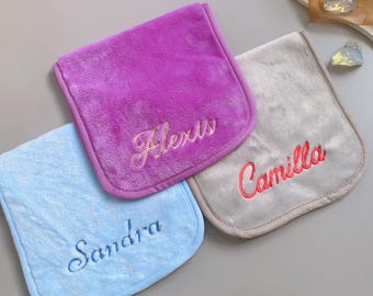 Makeup Removal Towel,Comfortable Makeup Cloth,Custom Embroidery Face Towel,Makeup Removal Cloth,Embroidered Gift for Bridal Party,Women Gift