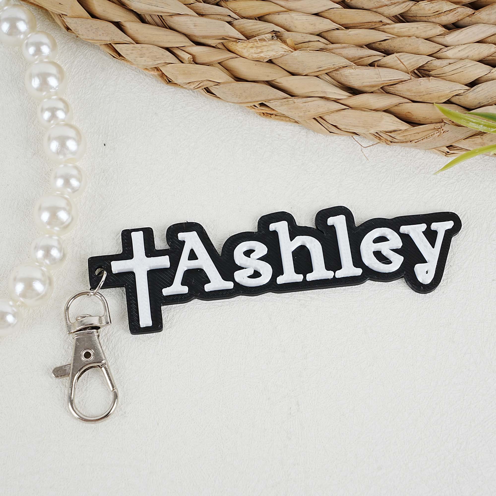 Personalized Cross Keychain, 3D Printed Cross Keychain, Custom Name Tag, Religious Keychain, Christian Accessory, Y2k Charms, Memorial Gifts