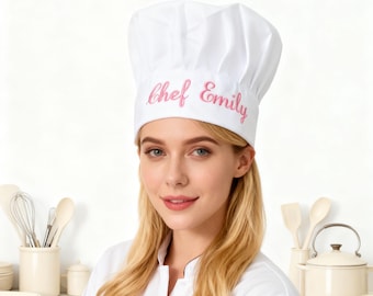 Embroidered Chef Hat for Bakers,Adjustable Chef Hat with Custom Name,Chef Hat for Professional Cooks,Chef Hat Gifts for Baking Enthusiasts