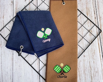 Aangepaste handdoek pickleball, handdoek pickleball, handdoek pickleball, handdoek pickleball met borduursel, handdoek pickleball, aangepaste naam handdoek, pickleball handdoek voor spelers