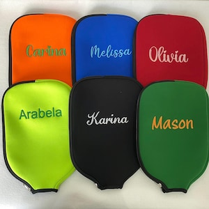 Customizable Waterproof Pickleball Bag,Personalized Embroidered Pickleball paddle Cover,Monogrammed Pickleball Accessory Zipper Case