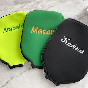 Pickleball Paddle Cover with Name Embroidery,Customized Zipper Case for Pickleball Accessories,Durable Pickleball Equipment Protective Cover