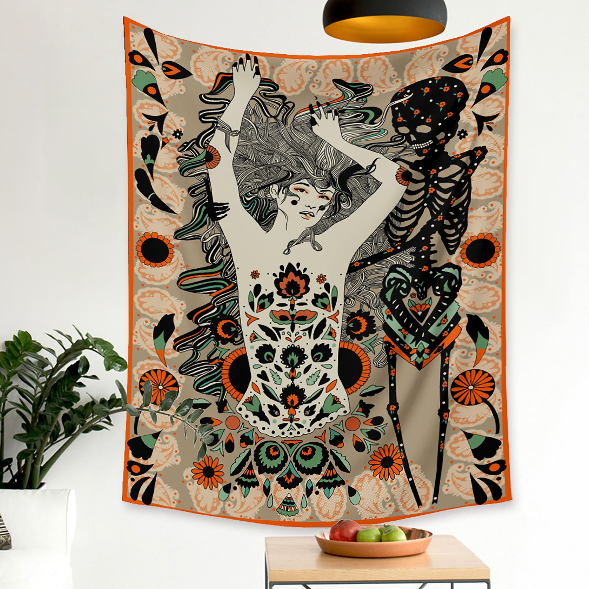 Women skeleton artistic tapestry wall HangingPolyester Etsy