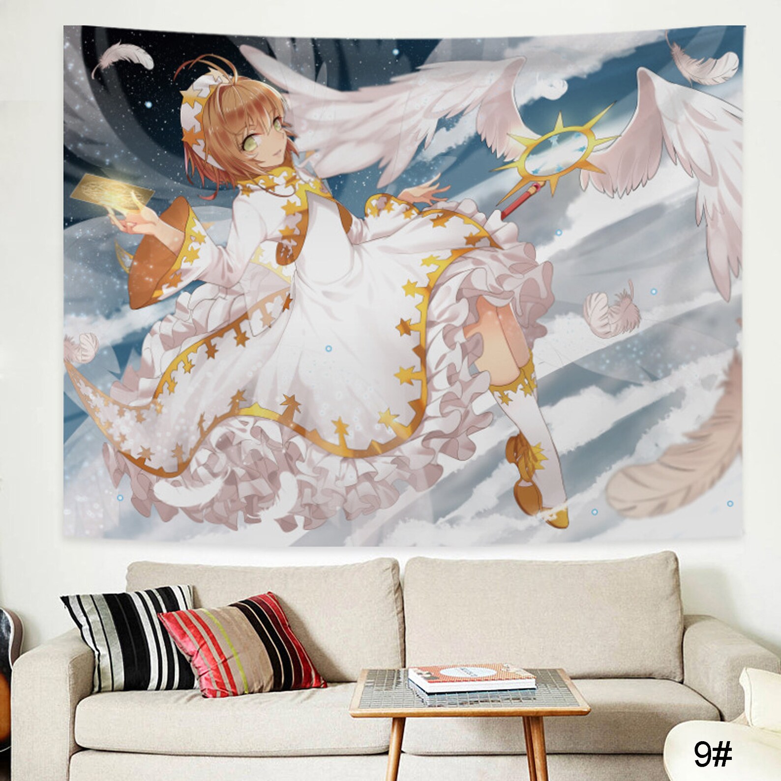 Pink Cartoon anime Tapestrymagic card sakura Tapestry Wall Etsy