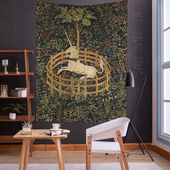Captive Unicorn Tapestry Wall Hanging the Hunt of the Etsy