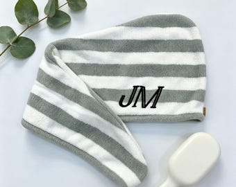 Toalla para el cabello con botones bordados, toalla para el cabello con elástico, turbante para la cabeza para mujeres, toallas turbante para el cabello de dama, turbante para secar el cabello en el baño, toalla para la cabeza