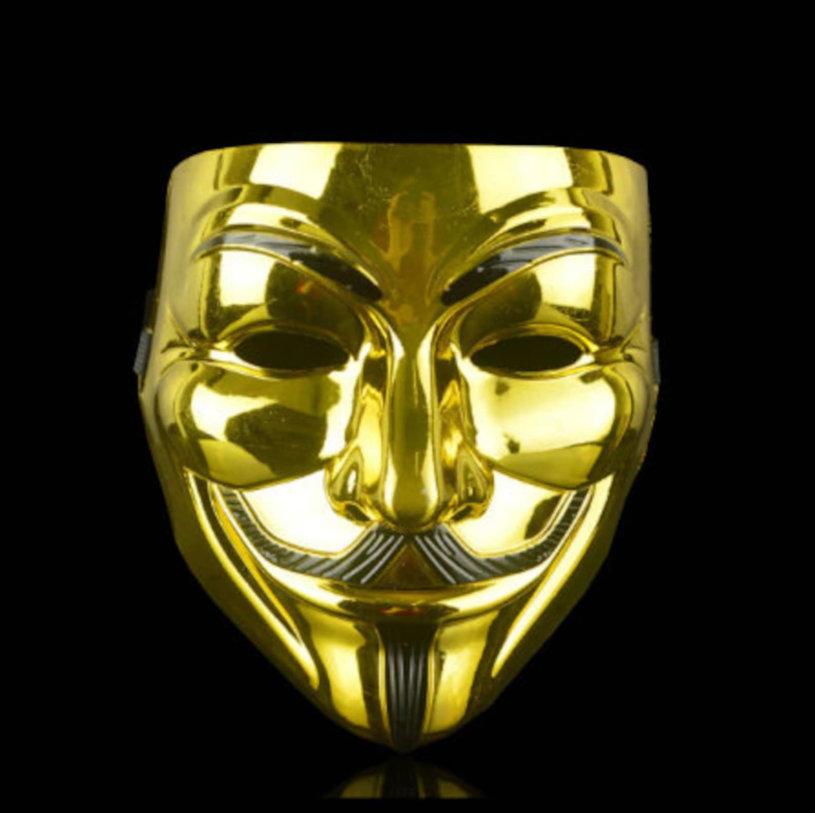 V pour Vendetta Guy Fawkes Mask Golden Mask. Etsy