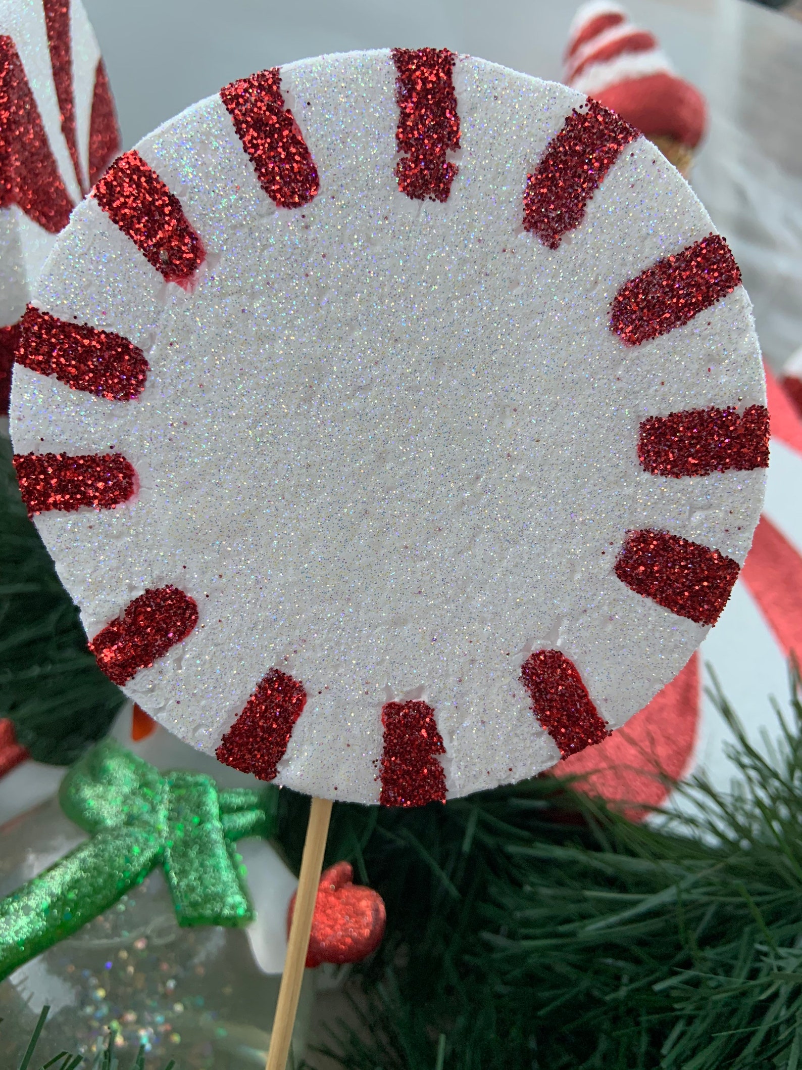 Peppermint Lollipop Decor Fake Lollipop Christmas Etsy