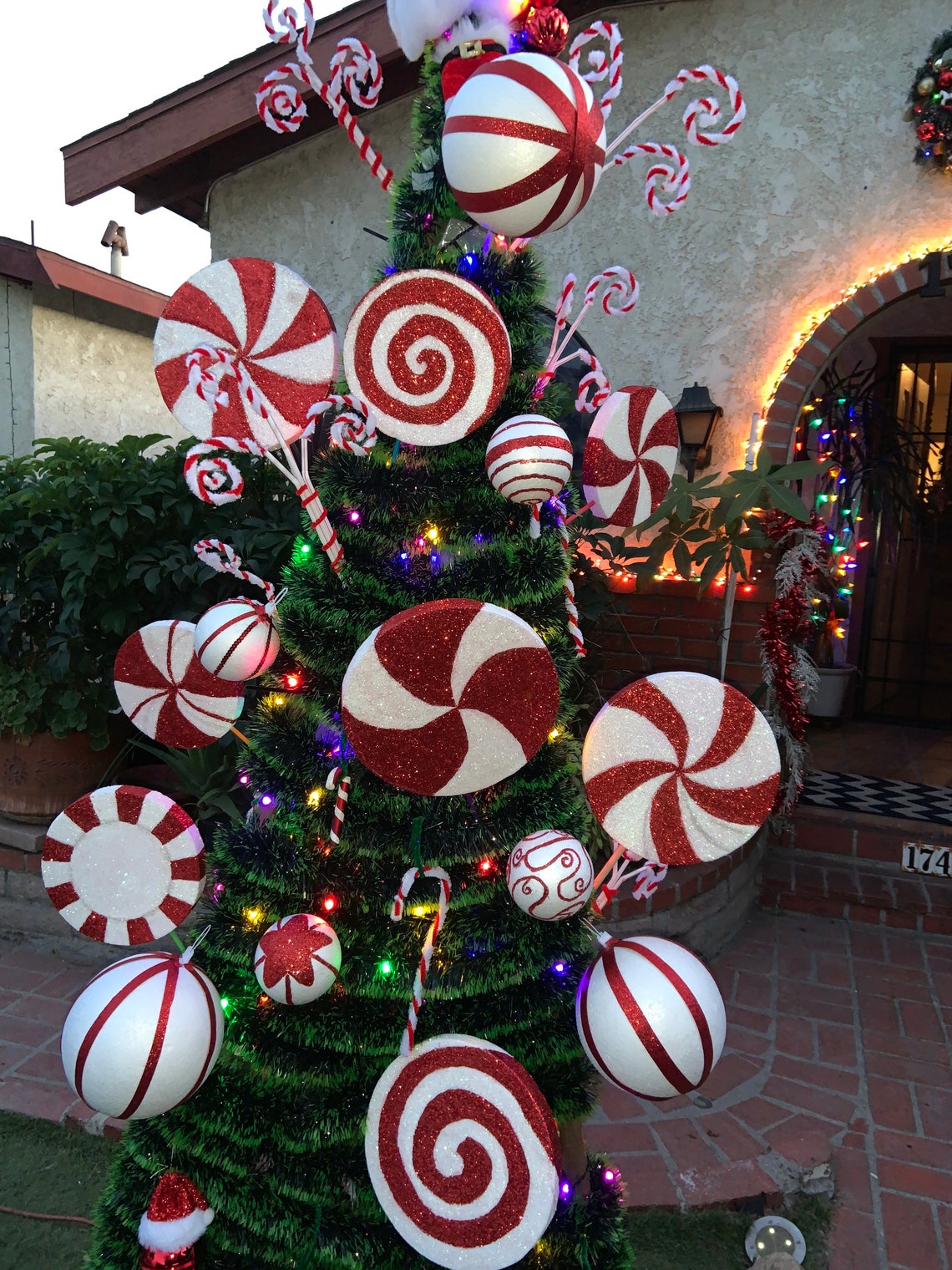 Peppermint Lollipop Decor Fake Lollipop Christmas Etsy