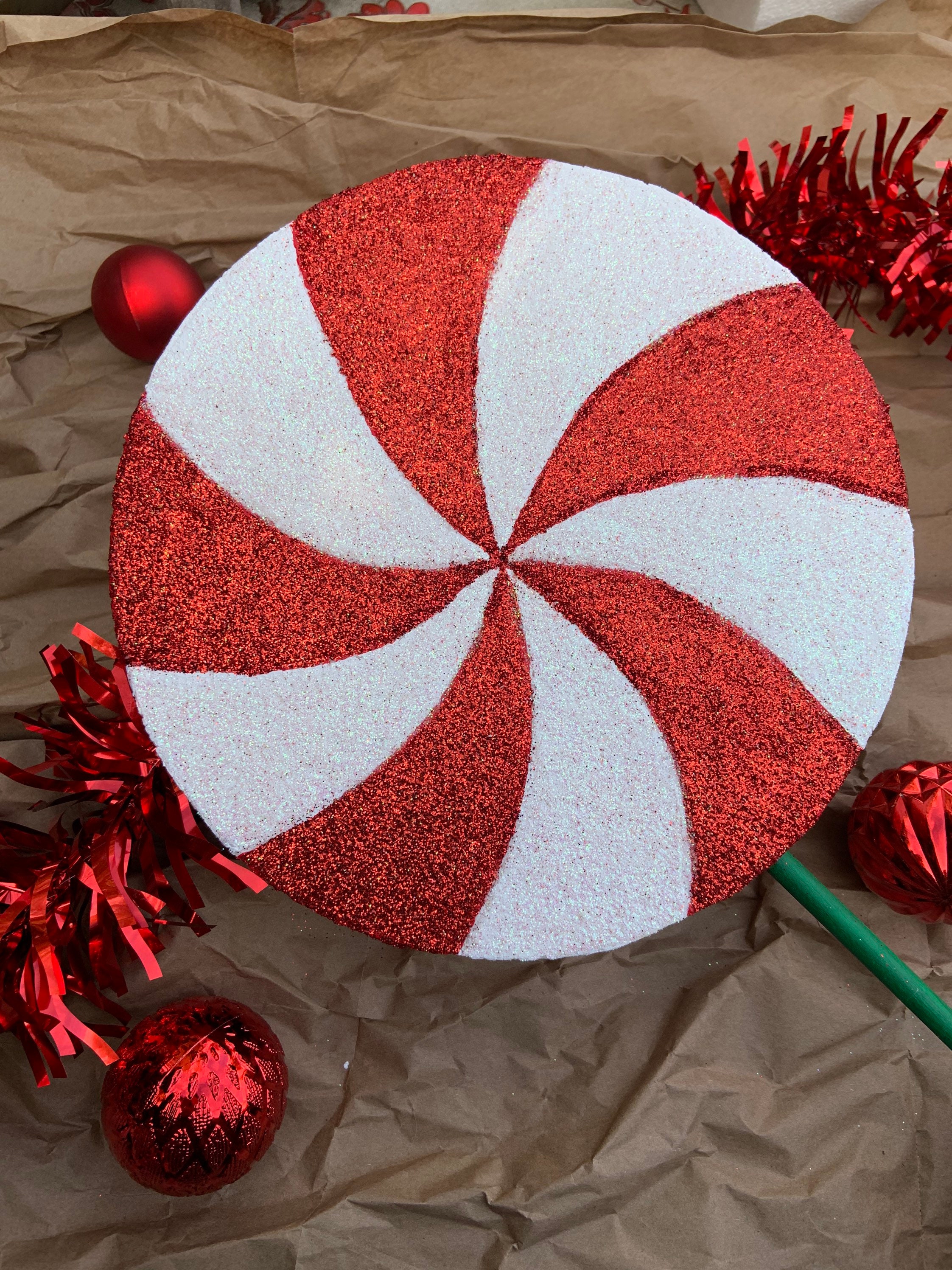 Twirl Peppermint Lollipop Christmas Tree decoration Red and Etsy