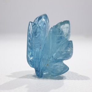 Hand Carved Aquamarine Flower Gemstone (60.64 Carat)