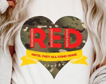 R.E.D. erinnern Sie sich an alle eingesetzt T-Shirt, militärische Frau Shirt, militärische T-shirt, unterstützen die Truppen, rot Freitag Shirt, Einsatz Shirt