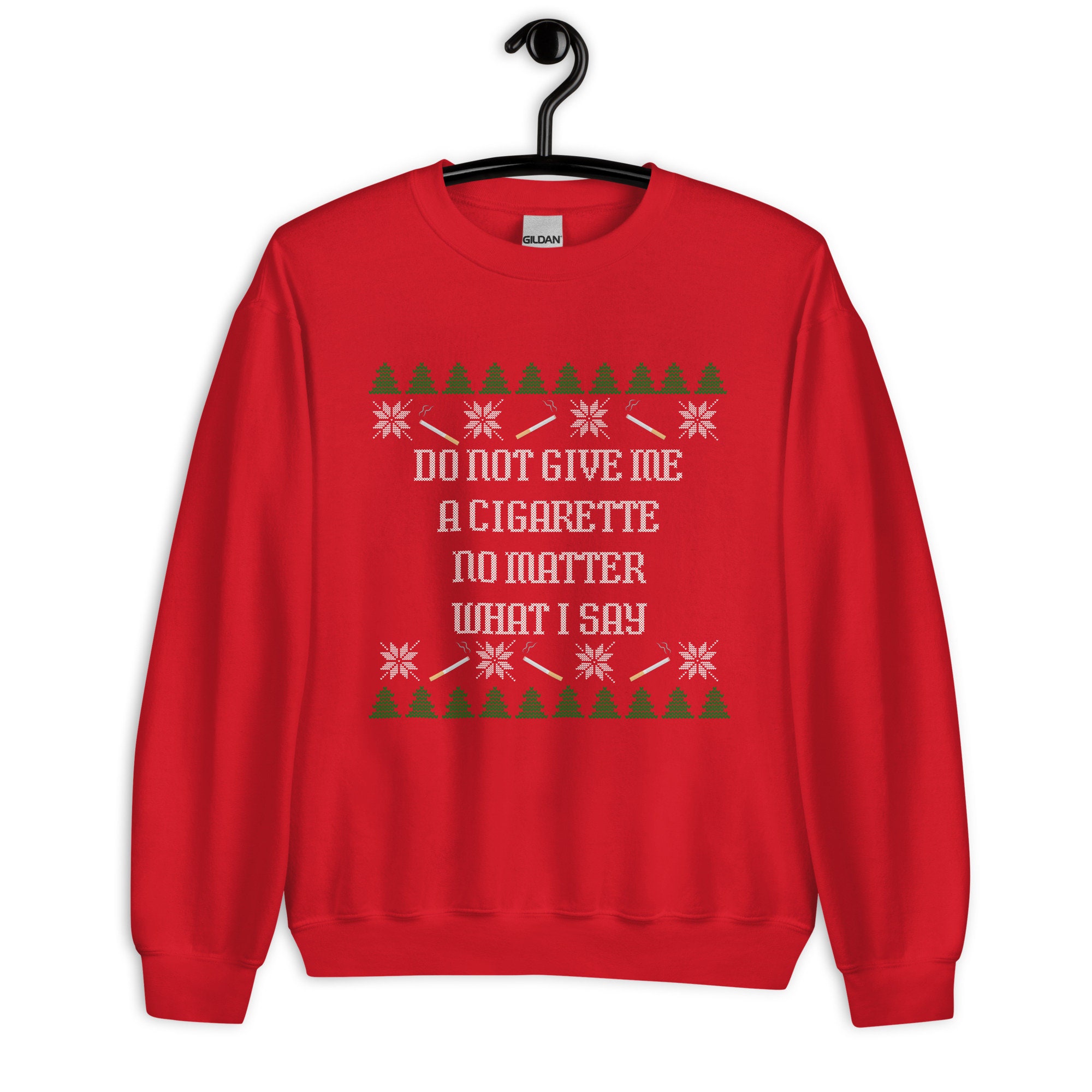 cigarette sweater Do Not Give Me a Cigarette Ugly Christmas Sweater