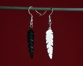 Crowley/Ziraphale - Angel/Demon Feather Earrings