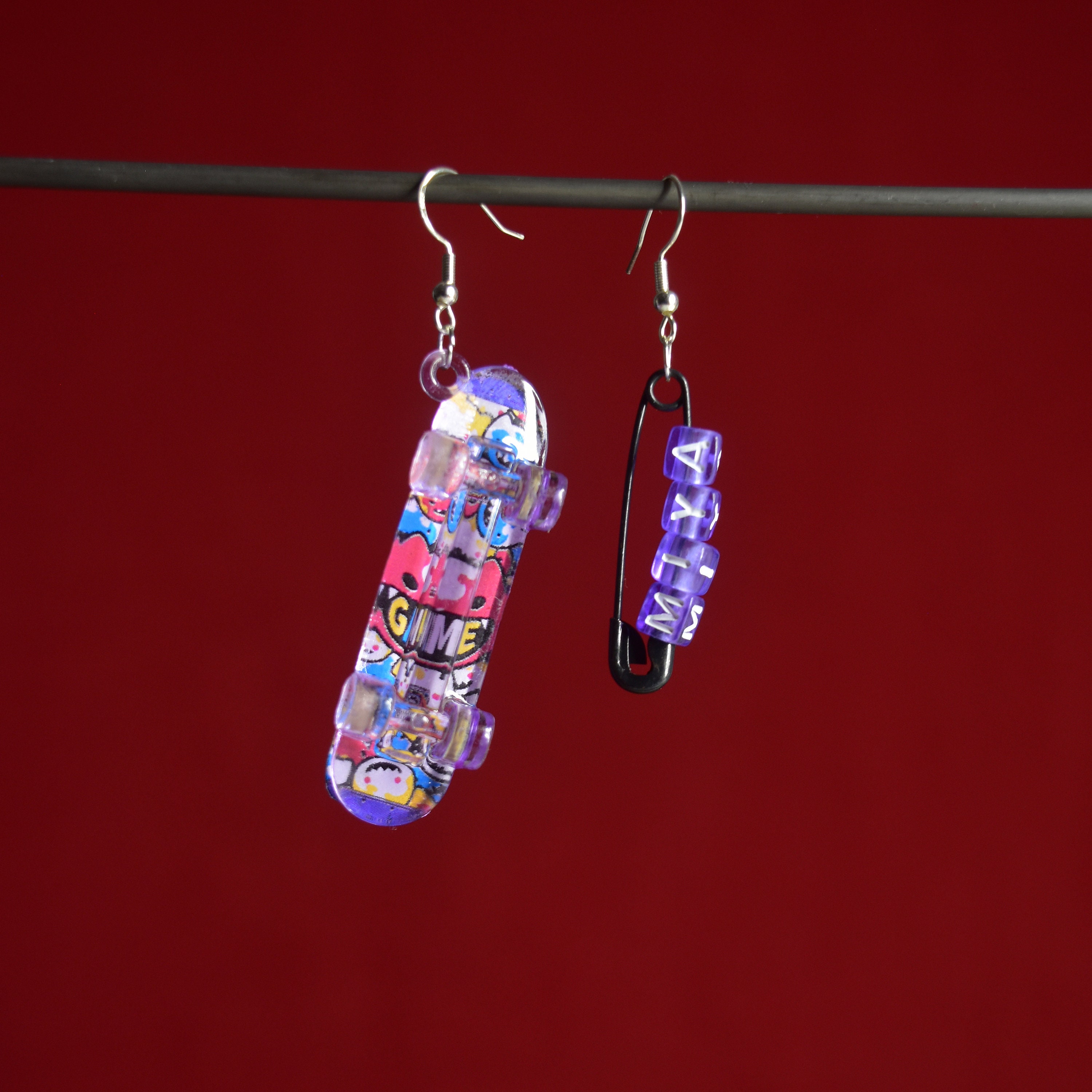 Miya Skateboard Earrings Miya Chinen Sk Sk8 the Etsy