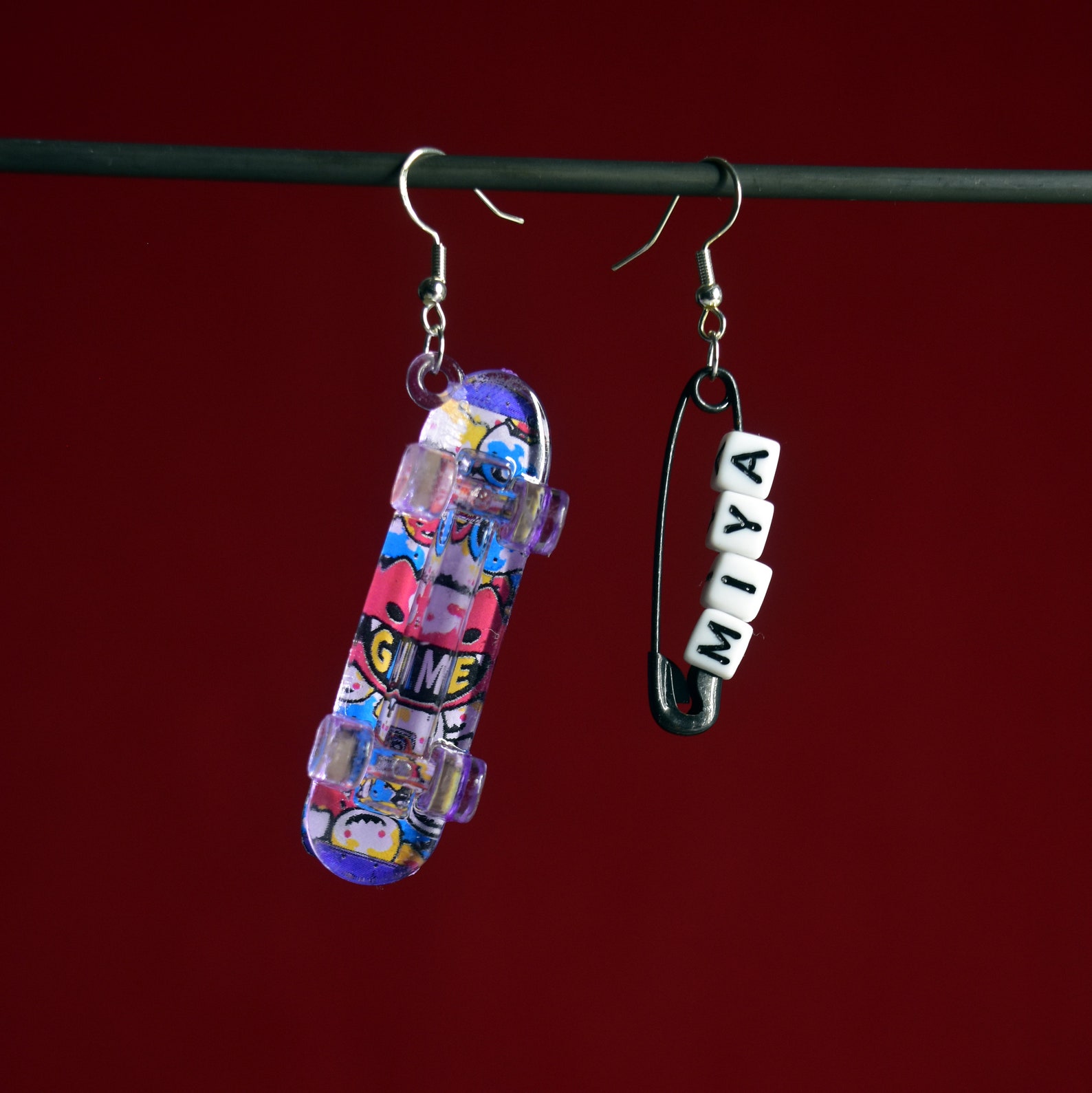 Miya Skateboard Earrings Miya Chinen Sk Sk8 the Etsy