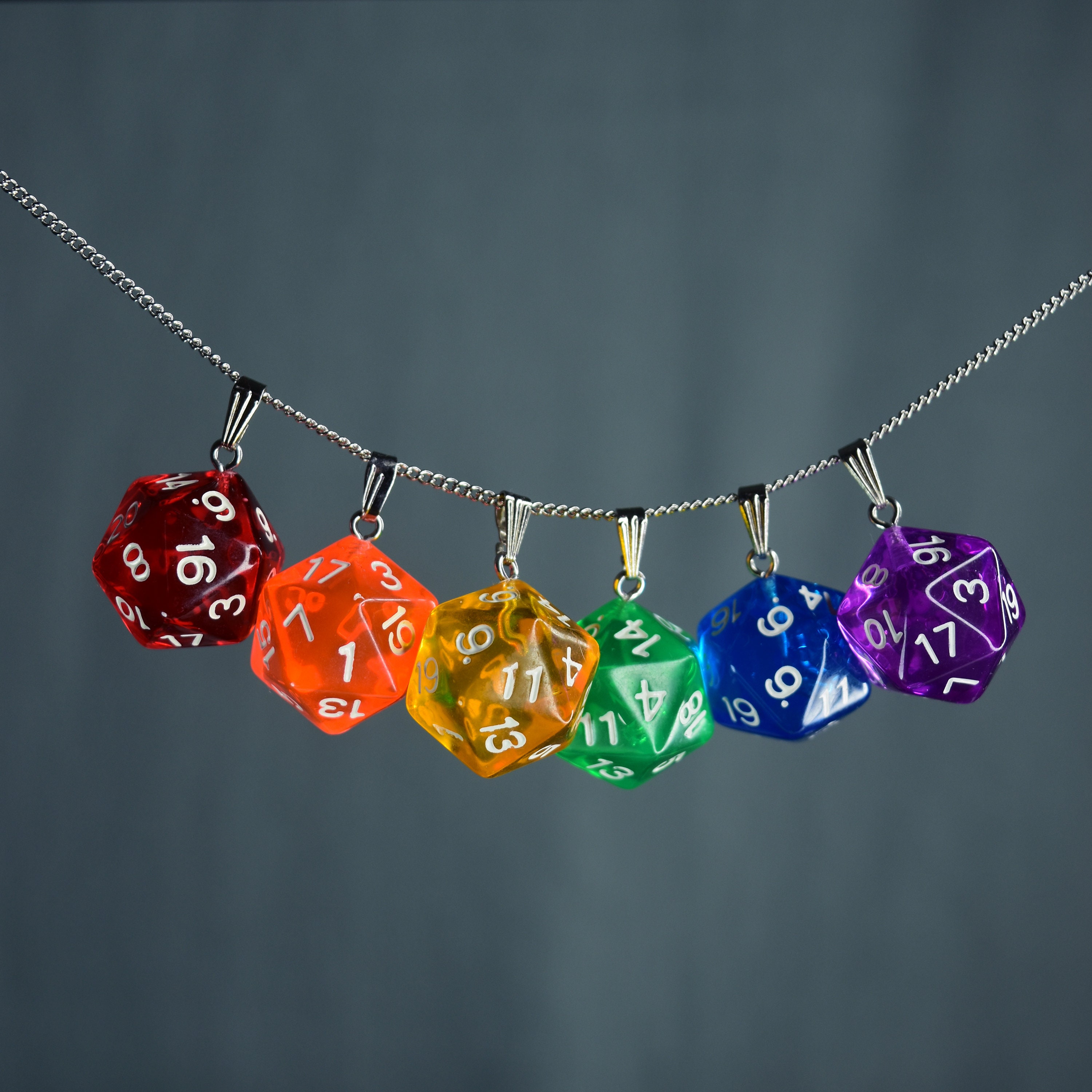 Removable D20 Dice Cage Necklace with Vegan Leather