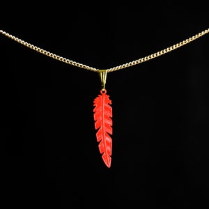 Hawks Red Feather Necklace