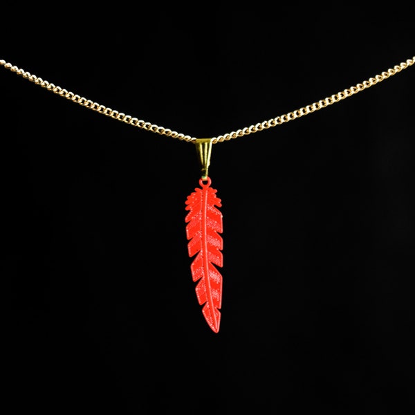 Hawks Red Feather Necklace