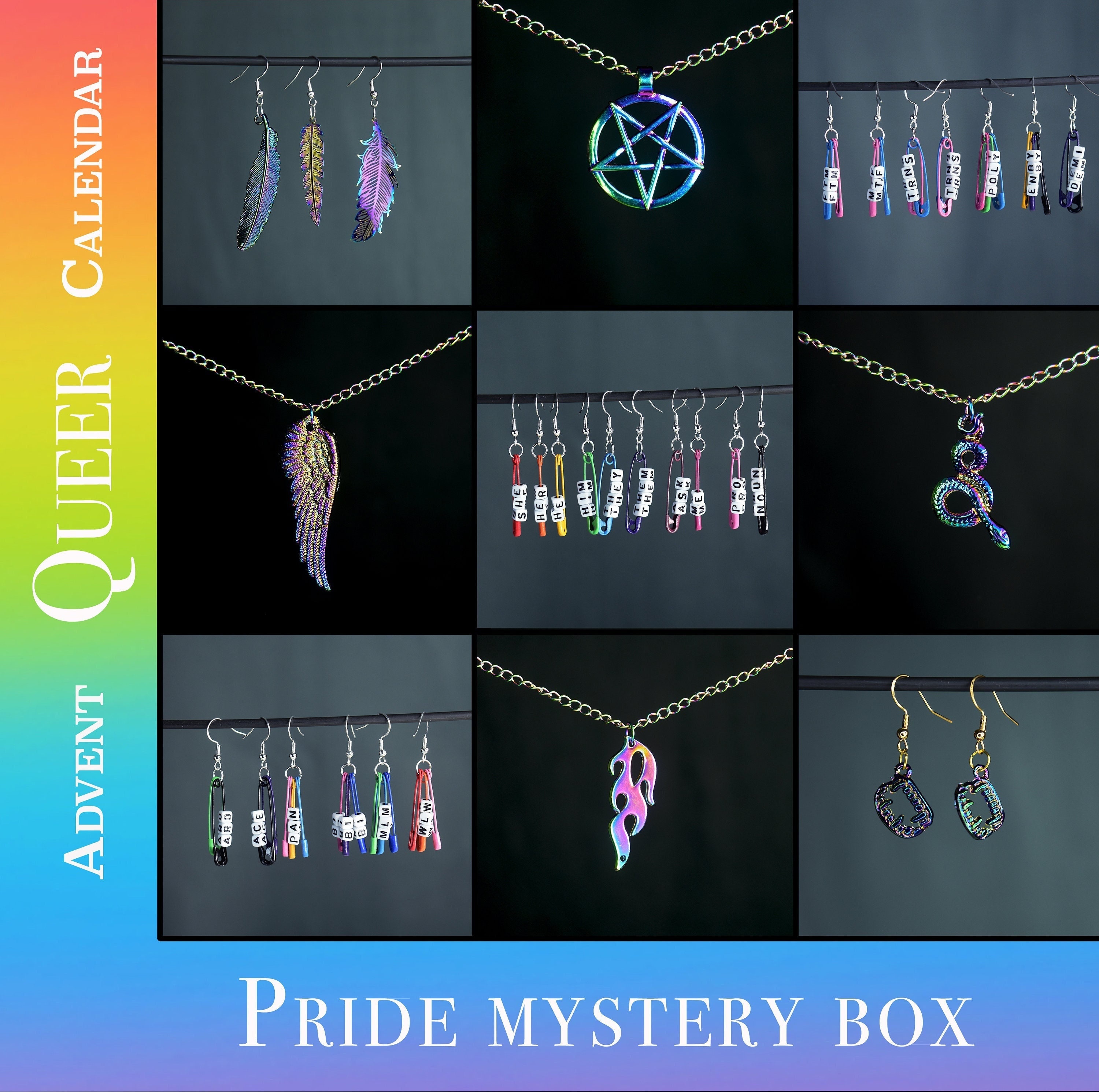 PRIDE Jewelry Mystery Box/advent Calendar LGBTQIA Queer Jewelry - Etsy PRIDE Jewelry Mystery Box/advent Calendar LGBTQIA Queer Jewelry - Etsy
