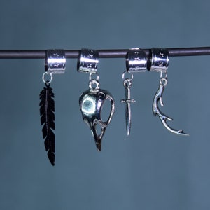 Vax/Keyleth Antler Feather Dagger Skull Ear Cuffs – Critter Cosplay – Dice and Dragons – TTRPG Jewelry