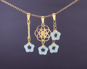 Beauregard Jade Star Staff Monk Necklace – Cobalt Soul – Critter Cosplay – Mighty 9 – Dice and Dragons – TTRPG Jewelry