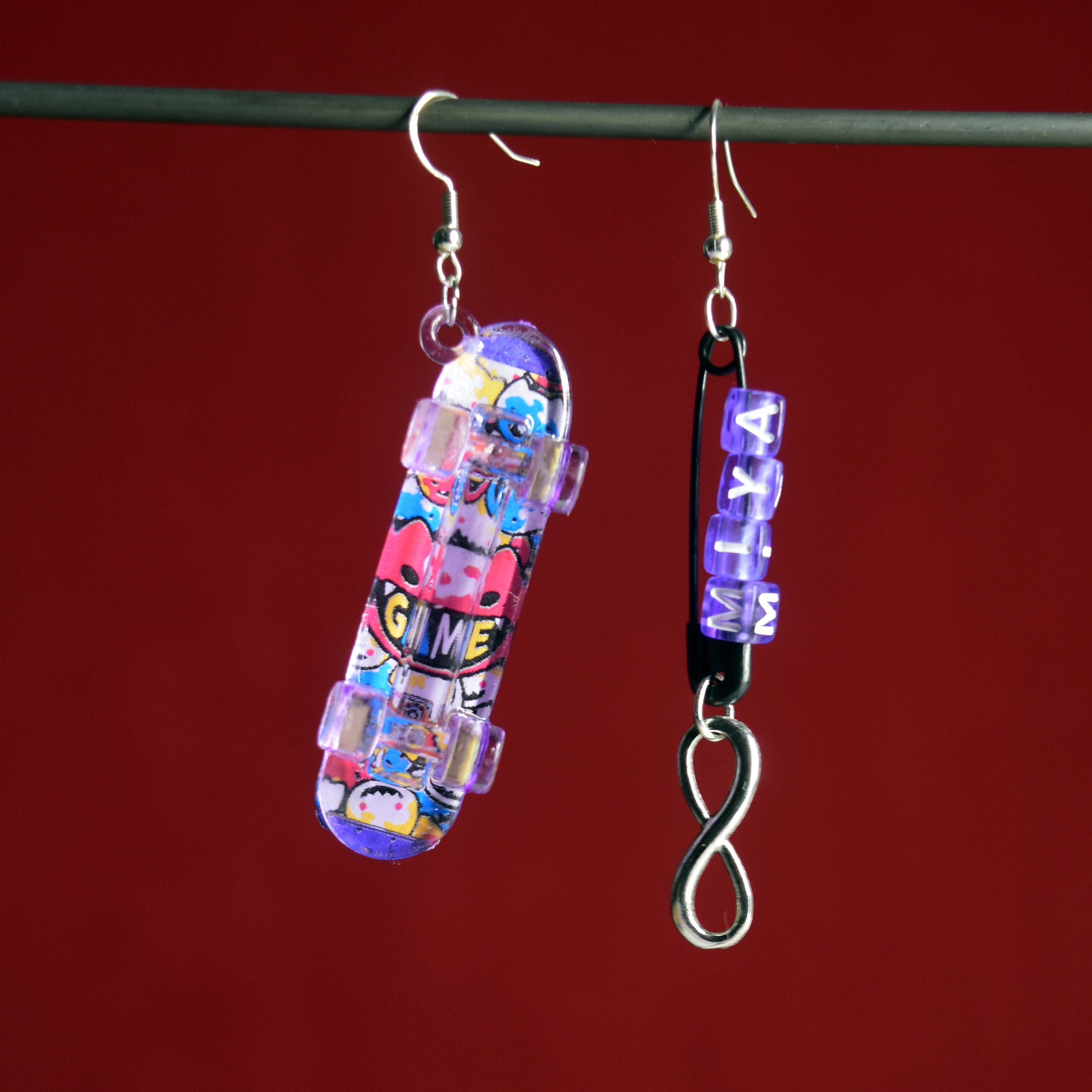 Miya Skateboard Earrings Miya Chinen Sk Sk8 the Etsy