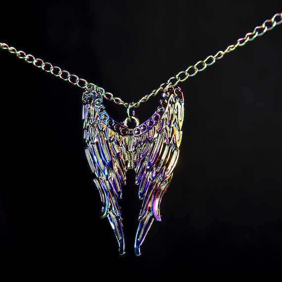 Crowley/Zira Rainbow Chain Feather Necklace - Effable Husbands
