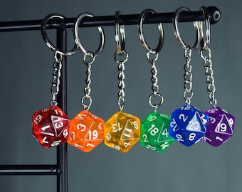 D20 Key Chain Rune Style Dungeons and Dragons RPG Game - Etsy