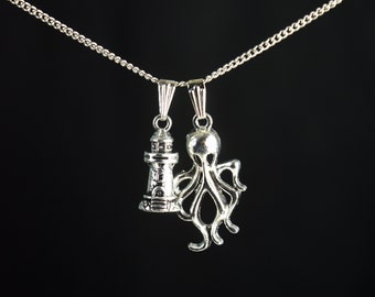 BlackBonnet Lighthouse and Kraken Charm Necklaces - Our Flag Means Death - Stede Bonnet/Blackbeard