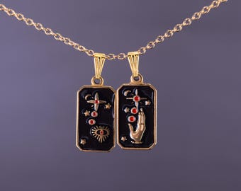 Mollymauk Tarot Card Necklace – Critter Cosplay – Mighty 9 – Dice and Dragons – TTRPG Jewelry