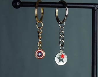 Bucky/Captain America Keychain - Bucky Barnes/Steve Rodgers|Sam Wilson -