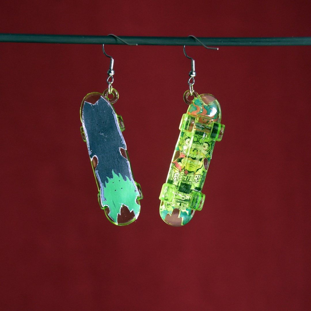 Shadow Skateboard Earrings Sk Sk8 Etsy