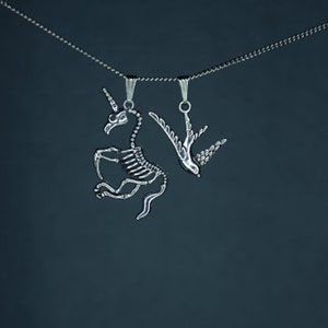 Izzy Hands Unicorn and Swallow Charm Necklace - Our Flag Means Death - OFMD Jewelry