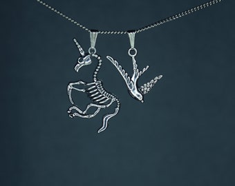 Izzy Hands Unicorn and Swallow Charm Necklace - Our Flag Means Death - OFMD Jewelry